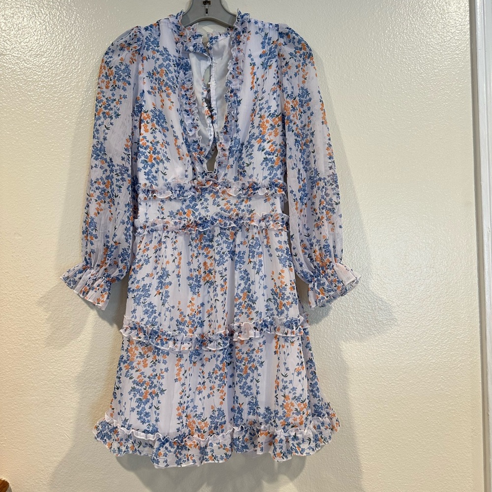 No brand multicolor floral long sleeves dress